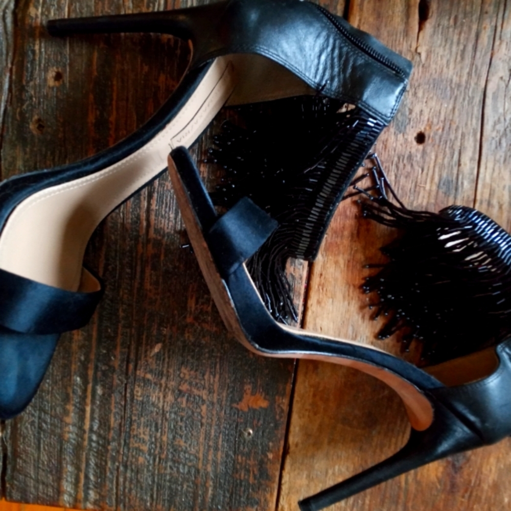 BCBG beaded heels